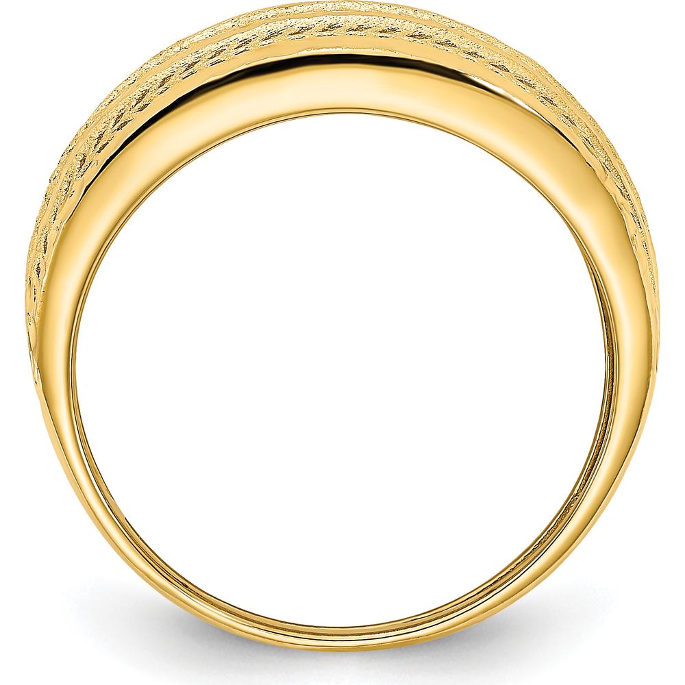 14K Yellow Gold Polished Tapered Band Fashion Ring with Diamond-cut Texture by 0