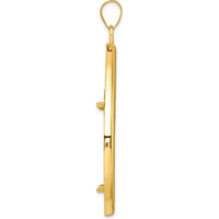 14K Yellow Gold Polished Teardrop Coin Bezel Pendant - Holds 1 oz. Panda Coin by Numis Coin Jewelry
