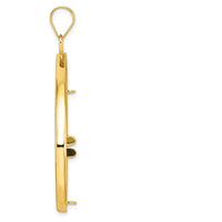 14K Yellow Gold Polished Teardrop Pendant for 1/2 oz. American Eagle Coin by Numis Coin Jewelry