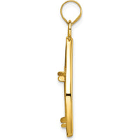 14K Yellow Gold Polished Teardrop Pendant with Coin Bezel for 1/10 oz. Panda Coin by Numis Coin Jewelry