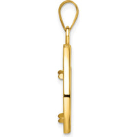 14K Yellow Gold Polished Teardrop Pendant with Coin Bezel Mounting - 31.3mm Length by Numis Coin Jewelry