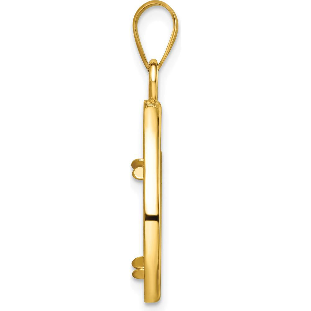 14K Yellow Gold Polished Teardrop Pendant with Coin Bezel Mounting - 31.3mm Length by Numis Coin Jewelry