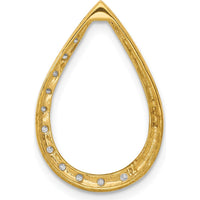 14K Yellow Gold Polished Teardrop Pendant with Natural Round Diamonds - 1/10 Carat Total Diamond Weight by Monteluci Fine Jewelry