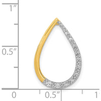 14K Yellow Gold Polished Teardrop Pendant with Natural Round Diamonds - 1/10 Carat Total Diamond Weight by Monteluci Fine Jewelry