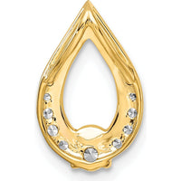 14K Yellow Gold Polished Teardrop Pendant with Round Diamonds - 0.255 Carat Total Diamond Weight by Oro Pregiato