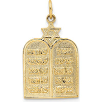 14K Yellow Gold Polished Ten Commandments & Star of David Pendant - 26mm Length by Oro Pregiato