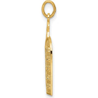 14K Yellow Gold Polished Ten Commandments & Star of David Pendant - 26mm Length by Oro Pregiato