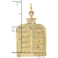 14K Yellow Gold Polished Ten Commandments & Star of David Pendant - 26mm Length by Oro Pregiato