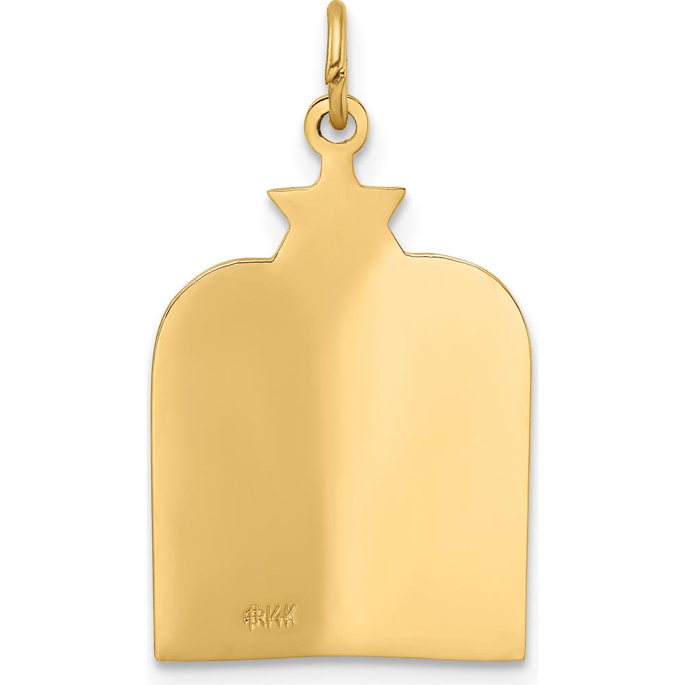 14K Yellow Gold Polished Ten Commandments & Star of David Pendant - 26mm Length by Oro Pregiato