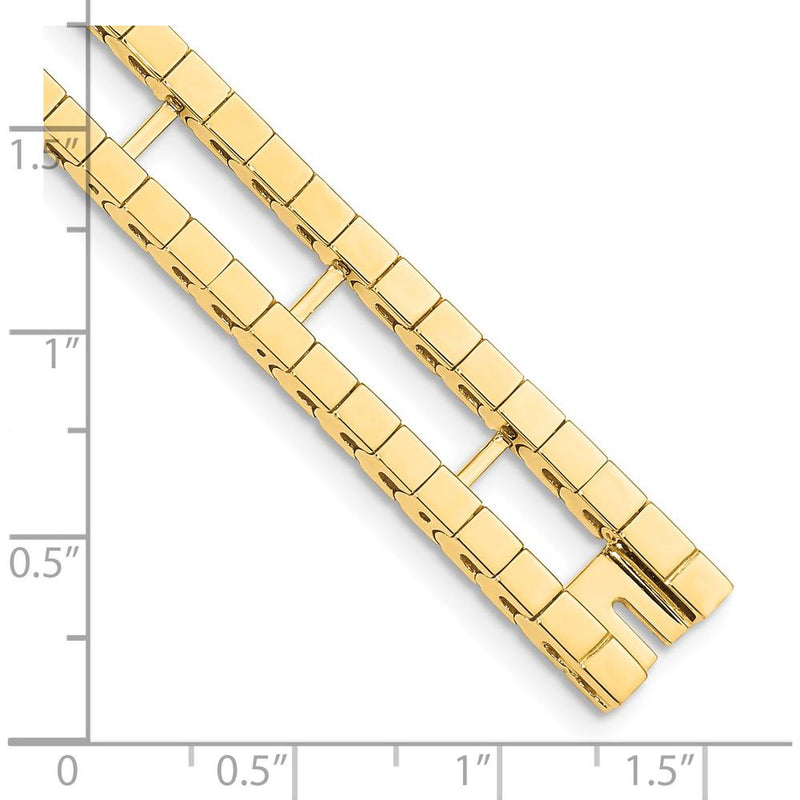 14K Yellow Gold Polished Tennis Jacket Blank Bracelet Mounting - 6.5", 11mm Width by Monteluci Fine Jewelry