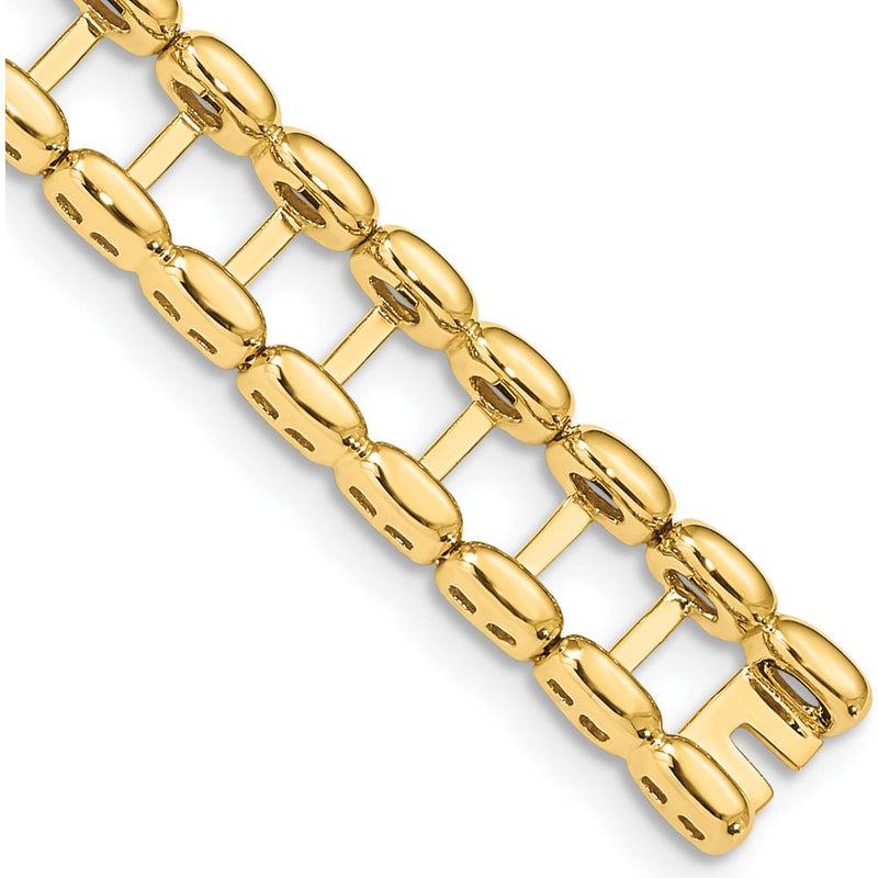 14K Yellow Gold Polished Tennis Jacket Bracelet Blank - 6.5" by Monteluci Fine Jewelry