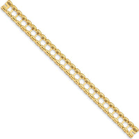 14K Yellow Gold Polished Tennis Jacket Bracelet Blank - 6.5" by Monteluci Fine Jewelry