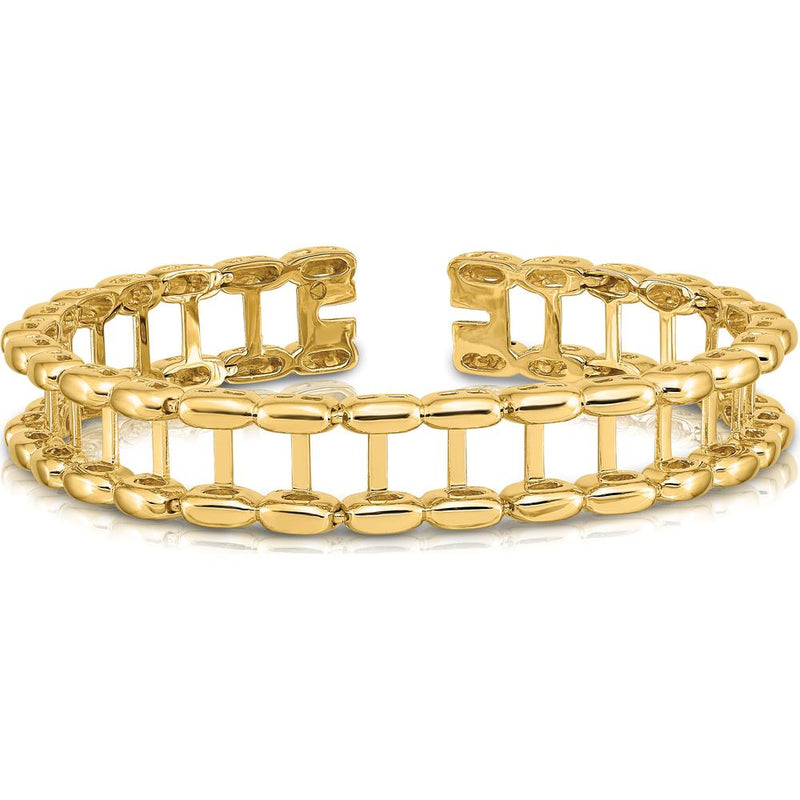 14K Yellow Gold Polished Tennis Jacket Bracelet Blank - 6.5" by Monteluci Fine Jewelry