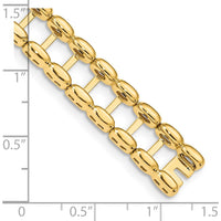 14K Yellow Gold Polished Tennis Jacket Bracelet Blank - 6.5" by Monteluci Fine Jewelry