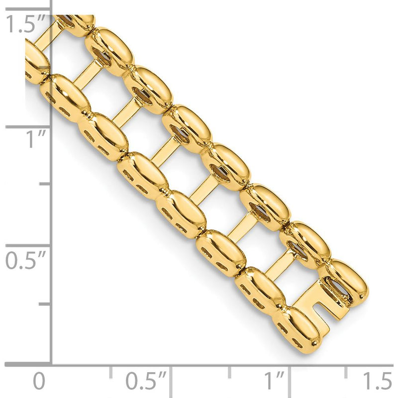 14K Yellow Gold Polished Tennis Jacket Bracelet Blank - 6.5" by Monteluci Fine Jewelry