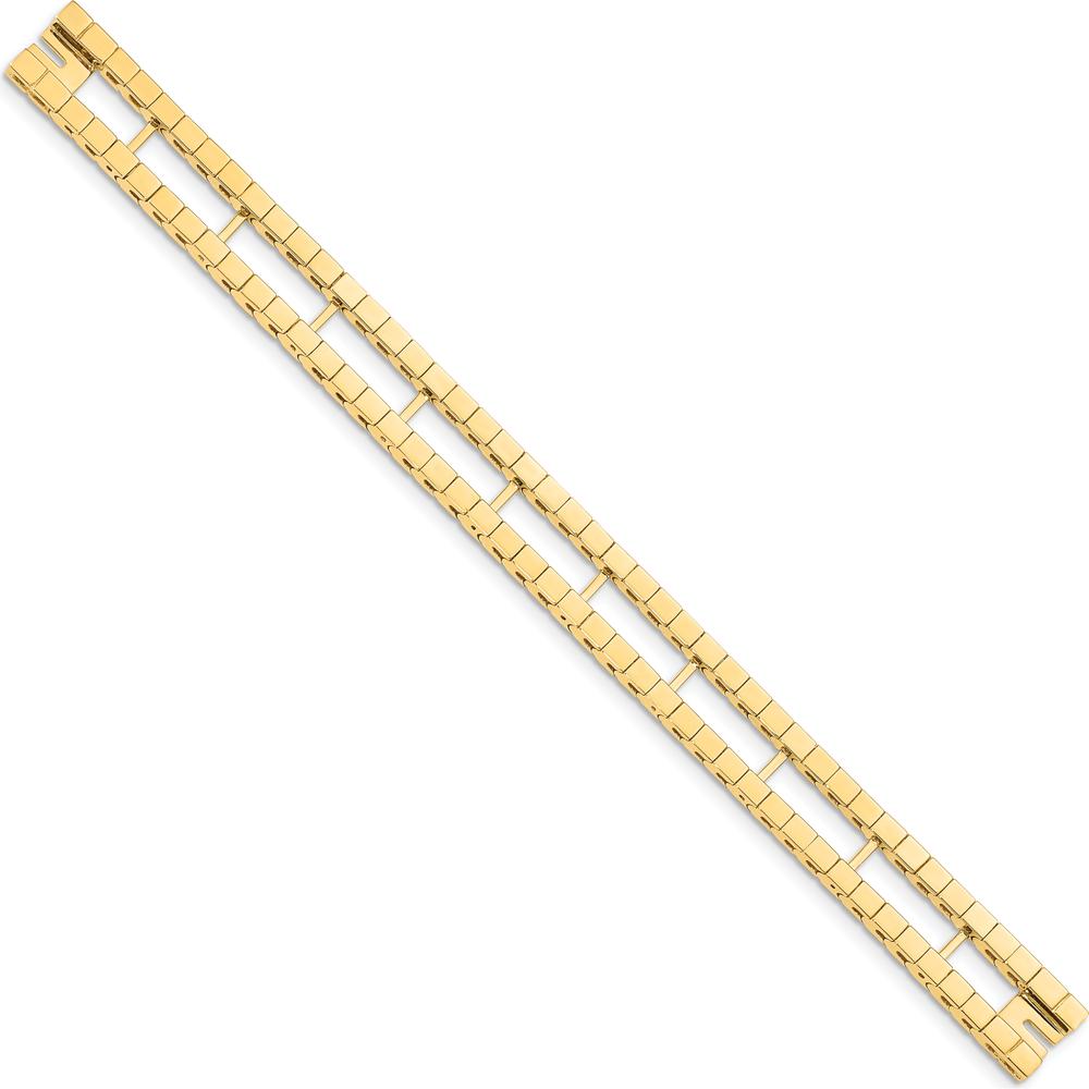 14K Yellow Gold Polished Tennis Jacket Bracelet Mounting - 6.5", 11mm Width by Monteluci Fine Jewelry