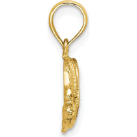 14K Yellow Gold Polished Textured Bannerfish Charm - Luxury Ocean-Inspired Pendant by Oro Pregiato