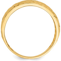 14K Yellow Gold Polished Textured Dome Ring - Solid Gold Fashion Statement by Oro Pregiato