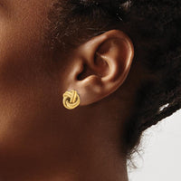 14K Yellow Gold Polished Textured Double Love Knot Post Earrings by 0