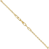 14K Yellow Gold Polished Textured Fancy Link 7.75" Bracelet with Spring Ring Clasp by 0