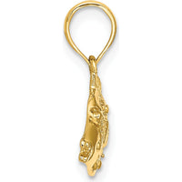 14K Yellow Gold Polished Textured Humu Humu Fish Charm by Oro Pregiato