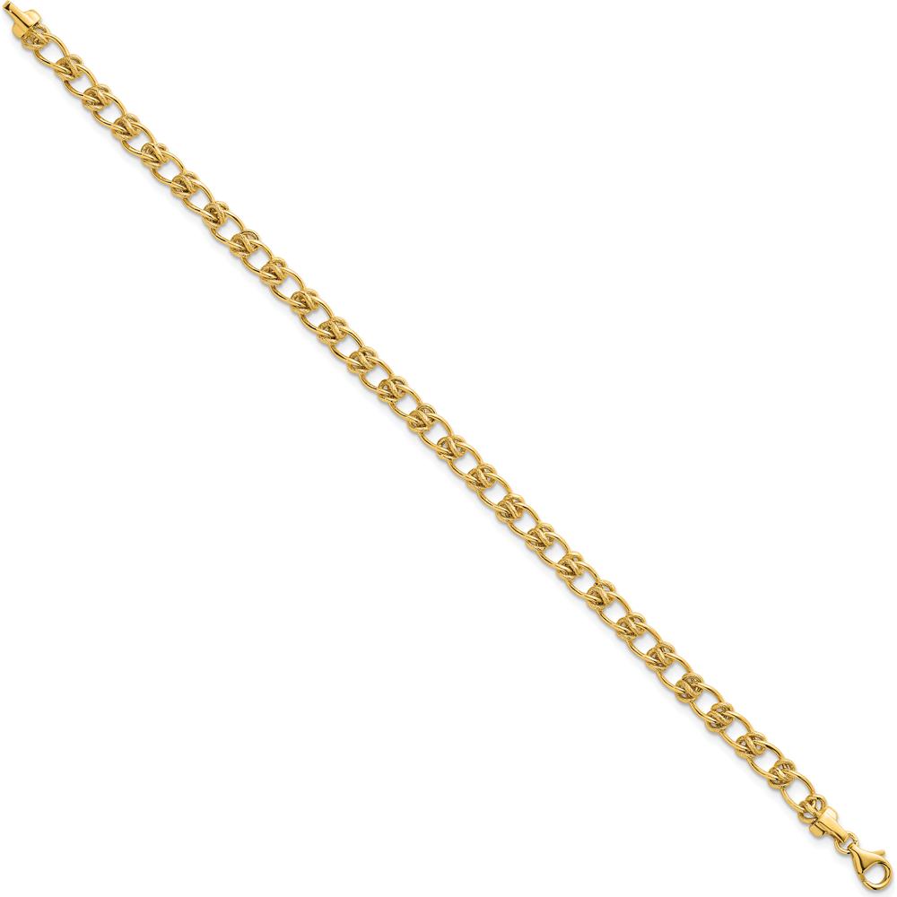 14K Yellow Gold Polished Textured Knot Link 17" Necklace by 0