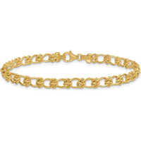 14K Yellow Gold Polished Textured Knot Link 17" Necklace by 0