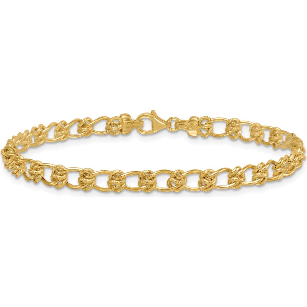 14K Yellow Gold Polished Textured Knot Link 17" Necklace by 0