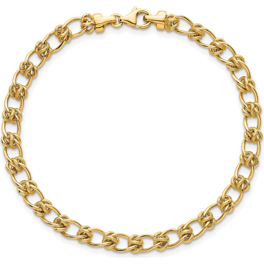 14K Yellow Gold Polished Textured Knot Link 17" Necklace by 0