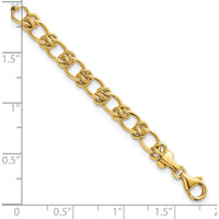 14K Yellow Gold Polished Textured Knot Link 17" Necklace by 0