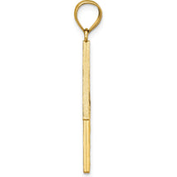 14K Yellow Gold Polished Textured Lightning Bolt Pendant - 37.78mm Length by Oro Pregiato