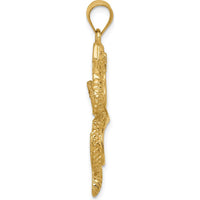 14K Yellow Gold Polished Textured Snake Pendant - 31.5mm Length, 16.25mm Width by Oro Pregiato