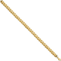 14K Yellow Gold Polished Textured Spiral Link 7.5" Bracelet by 0