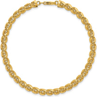 14K Yellow Gold Polished Textured Spiral Link 7.5" Bracelet by 0