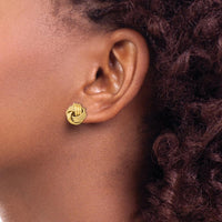 14K Yellow Gold Polished Textured Triple Love Knot Post Earrings by 0