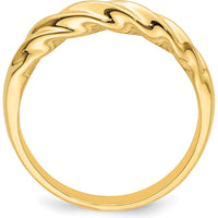 14K Yellow Gold Polished Thin Ribbed Dome Ring by 0