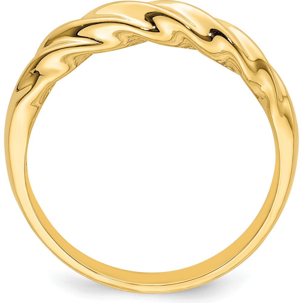 14K Yellow Gold Polished Thin Ribbed Dome Ring by 0