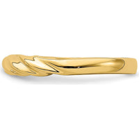 14K Yellow Gold Polished Thin Ribbed Dome Ring by 0