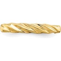 14K Yellow Gold Polished Thin Ribbed Dome Ring by 0