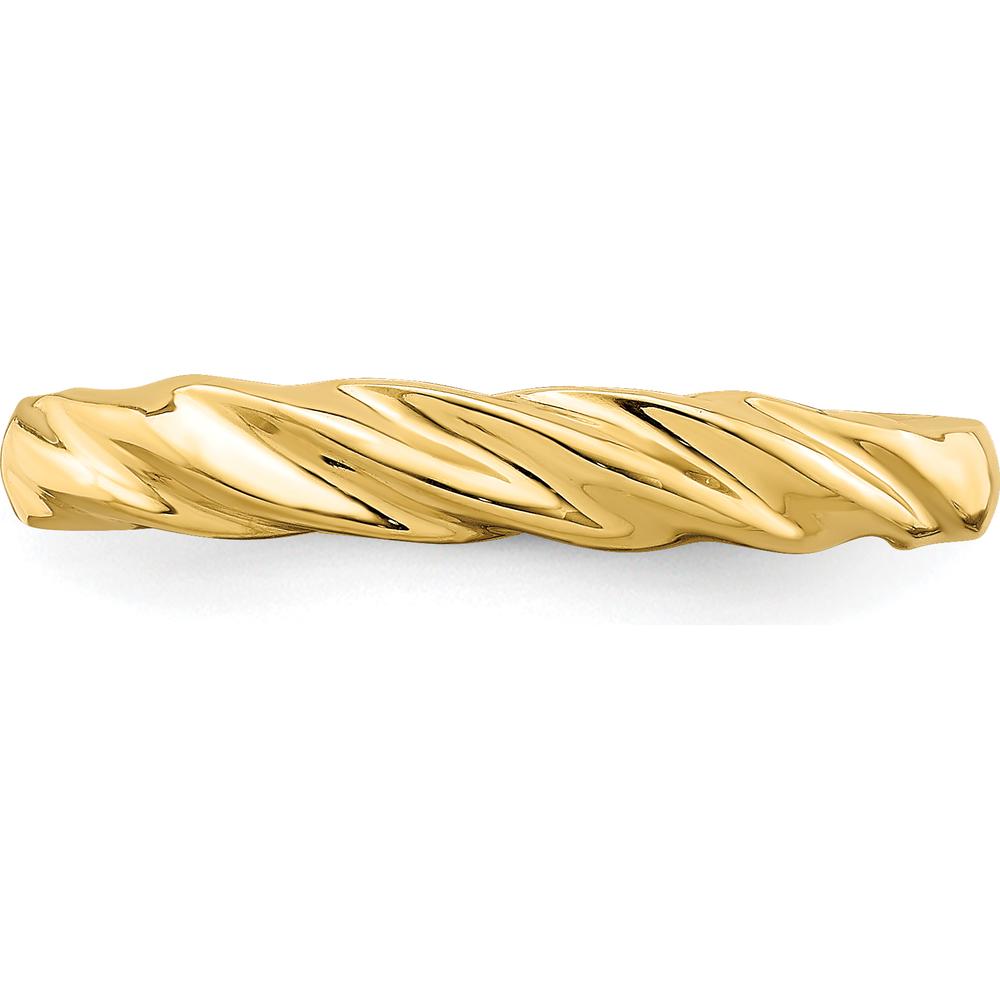 14K Yellow Gold Polished Thin Ribbed Dome Ring by 0