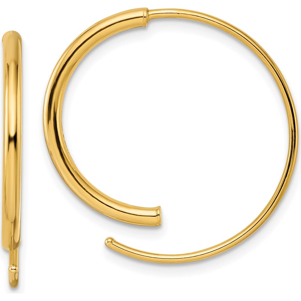 14K Yellow Gold Polished Threader Drop Earrings - 27.75mm Length by Oro Pregiato