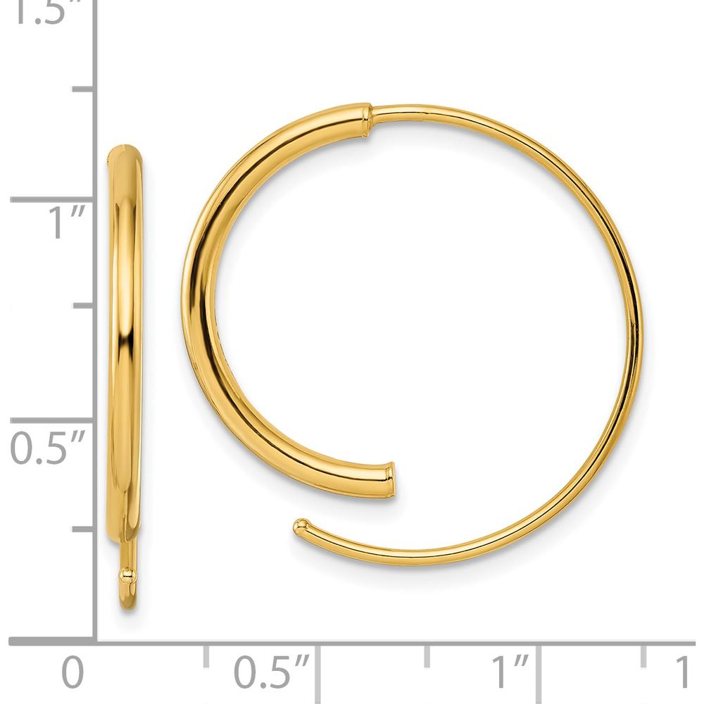 14K Yellow Gold Polished Threader Drop Earrings - 27.75mm Length by Oro Pregiato