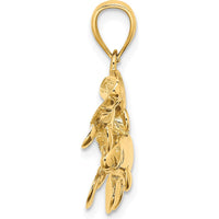 14K Yellow Gold Polished Three Manatees Pendant by Oro Pregiato