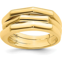 14K Yellow Gold Polished Three Ridged Dome Fashion Ring by 0