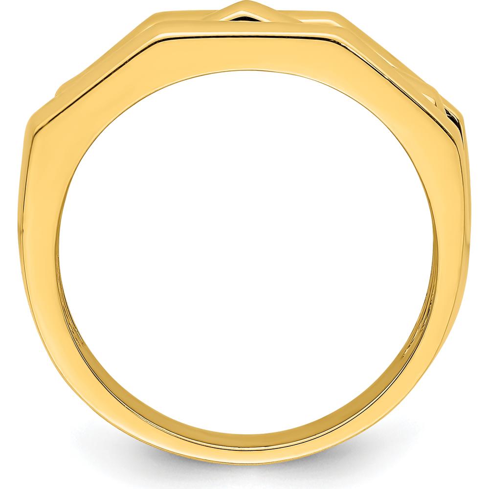 14K Yellow Gold Polished Three Ridged Dome Fashion Ring by 0