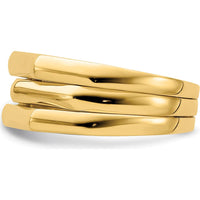 14K Yellow Gold Polished Three Ridged Dome Fashion Ring by 0