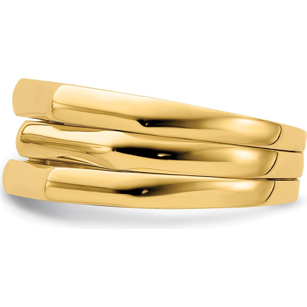 14K Yellow Gold Polished Three Ridged Dome Fashion Ring by 0