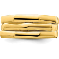 14K Yellow Gold Polished Three Ridged Dome Fashion Ring by 0