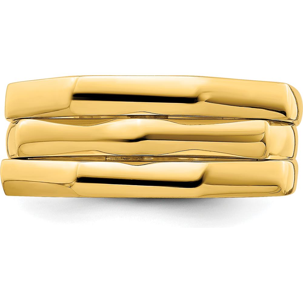 14K Yellow Gold Polished Three Ridged Dome Fashion Ring by 0
