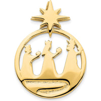14K Yellow Gold Polished Three Wise Men and North Star Slide Pendant - 25.5mm Length by Oro Pregiato